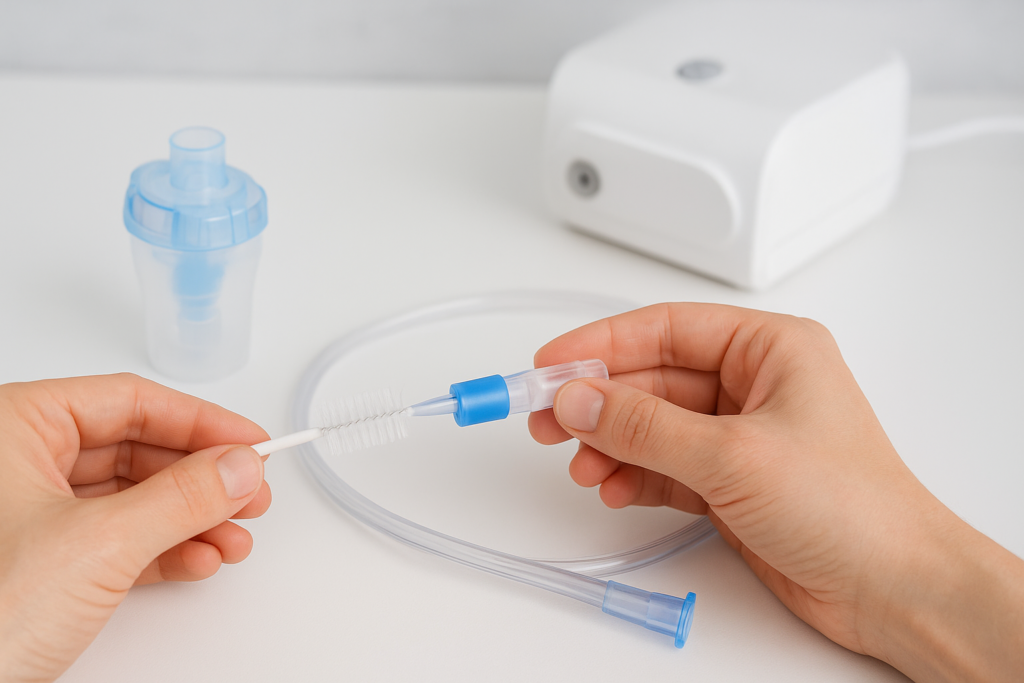 how to clean a nebulizer tube
