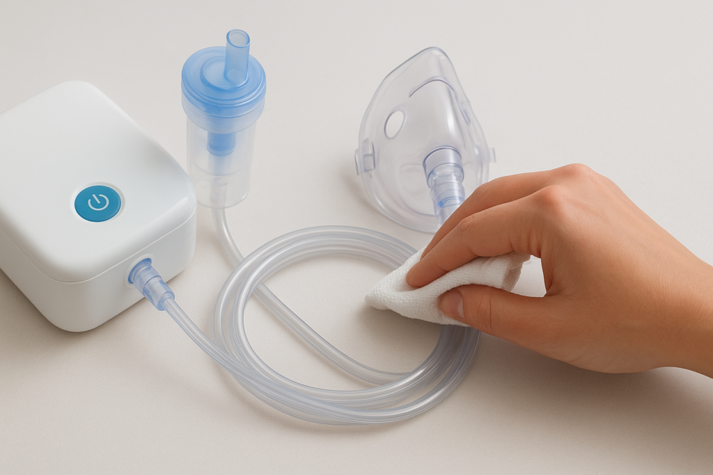 how to clean a nebulizer tubing